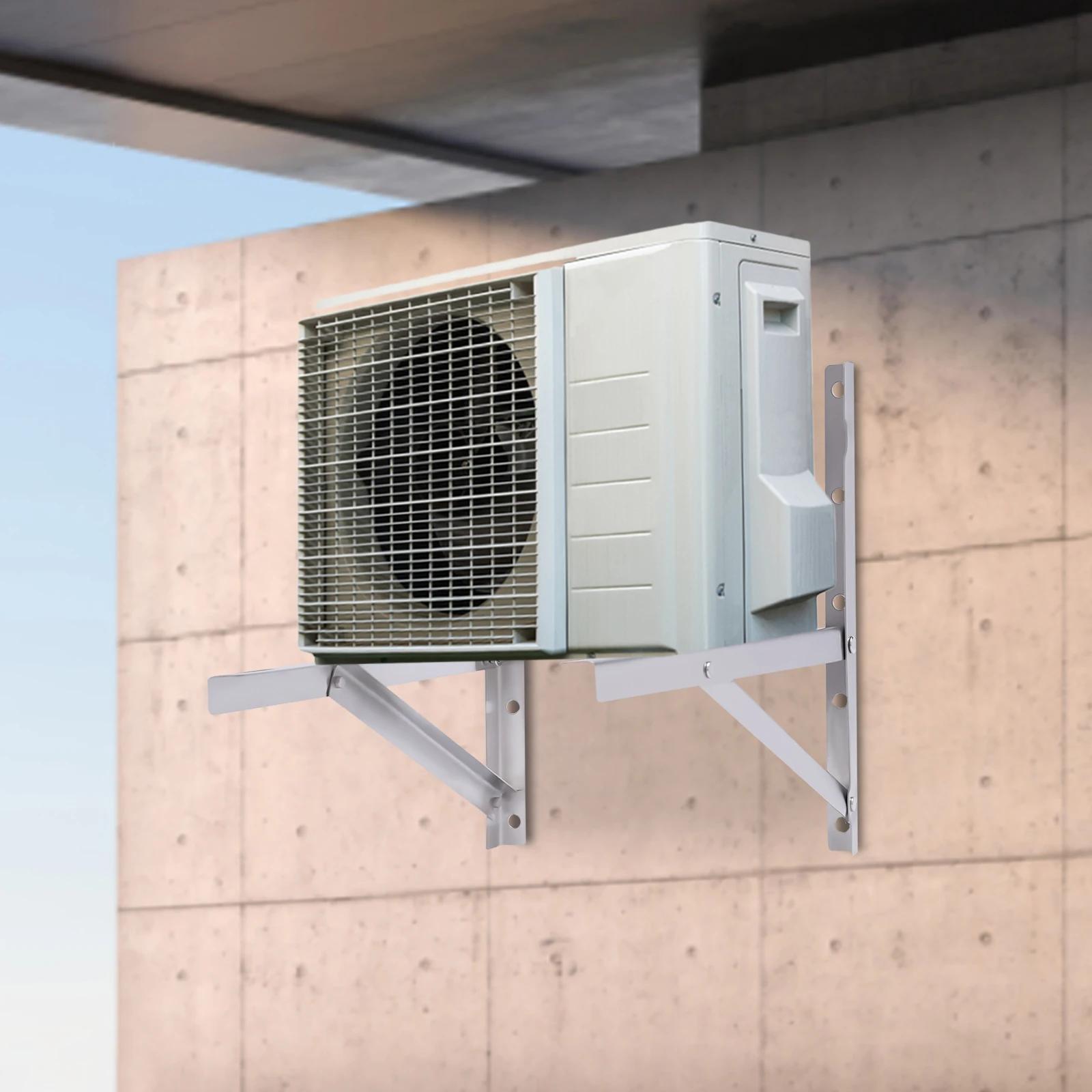 2 PCS Stainless Steel Wall Mounting Air Conditioner Bracket Condenser Protection Anti-Rust & Durable Fit 1-1.5P bianco
