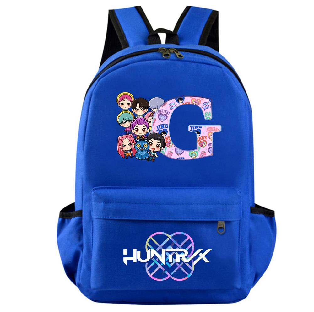 Mochila Estampada Caçadores de Demônios Kpop com 26 Letras Inglesas para Adolescente Estudante Menina Menino Mochila Escolar Bolsa de Livros Mulheres Grande Capacidade Bolsa de Viagem Presente para Criança Rucksak