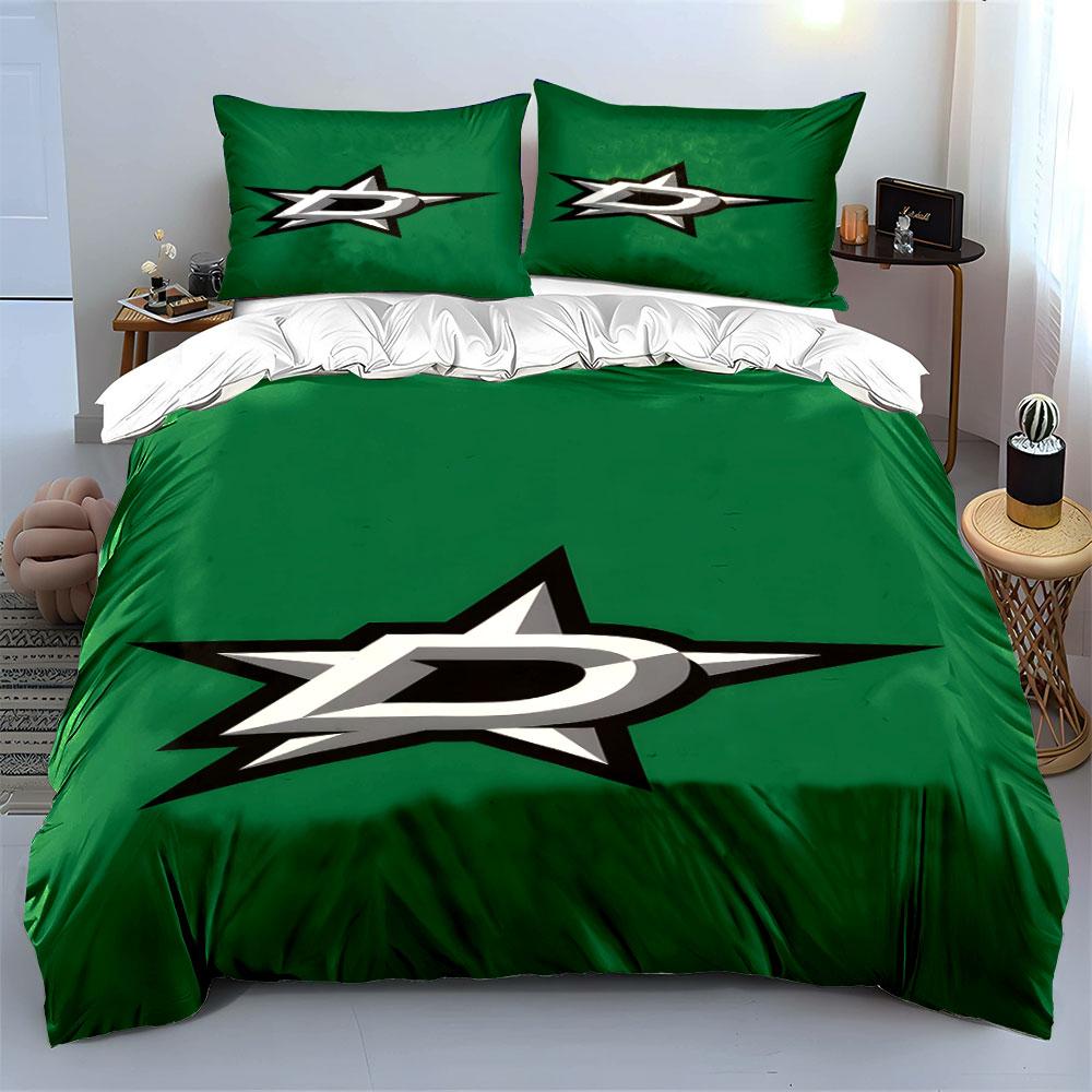 Green Background with D-Star Logo Design Print Bedding Set Duvet Cover Pillowcases (1* Duvet Cover 2* Pillowcases Do Not Include Comforter)