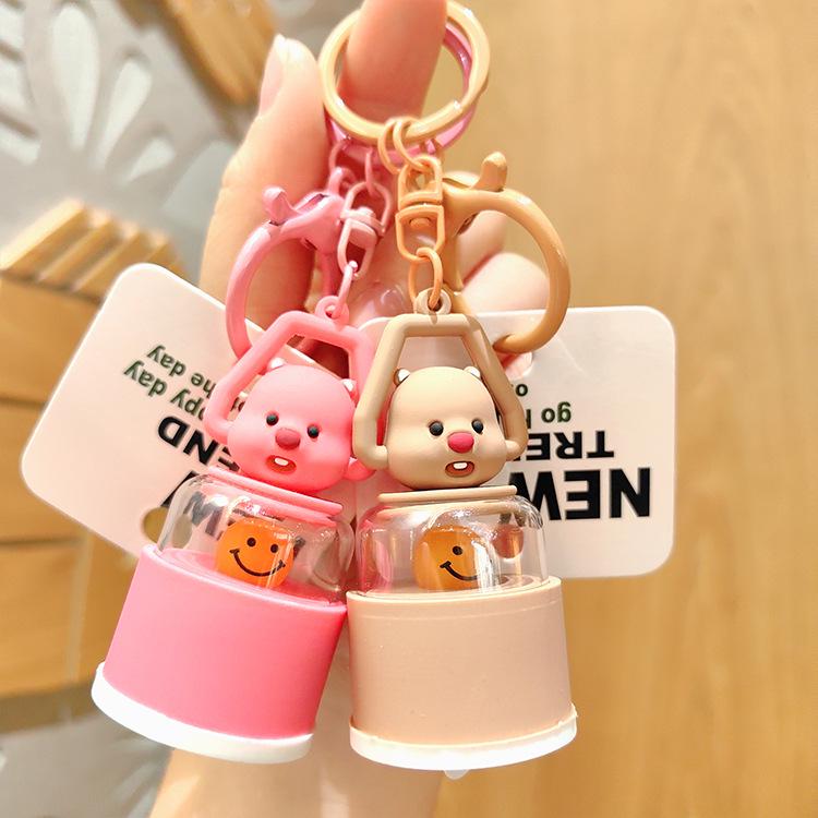 Cartoon Little Bear Night Light Keychain: Cute Gift & Backpack Pendant