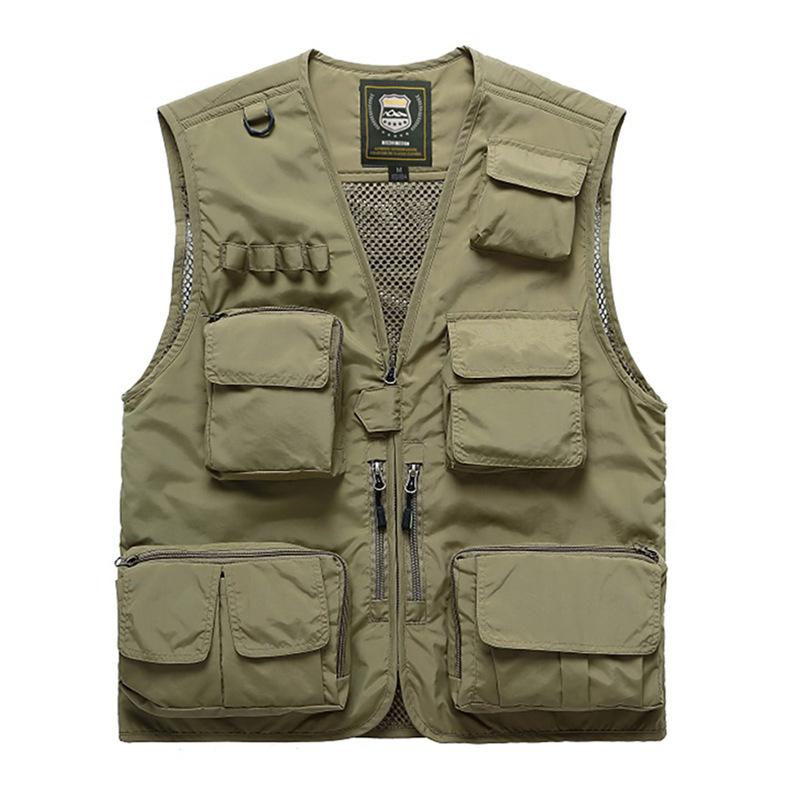 Spring and Autumn Men's Leisure Outdoor Unloadable Multifunctional Reporter Travel Photography Mesh Quick-drying Fishing Vest Men