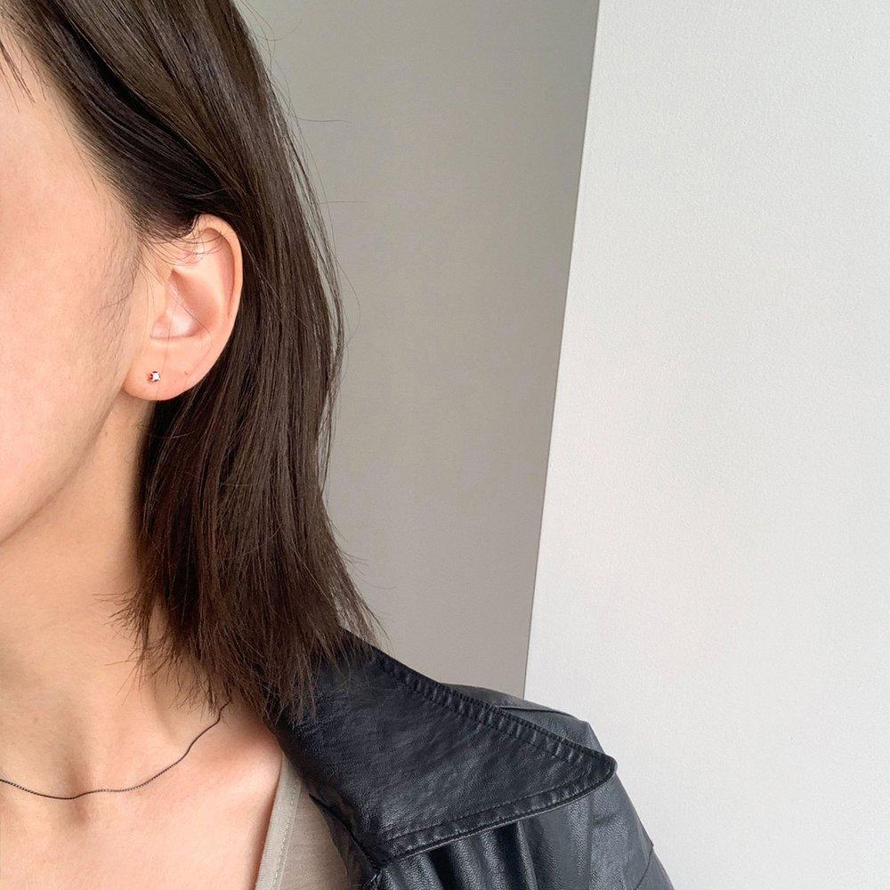 [ Modernlike / Headquarters genuine product ] Silver 925 red cubic zirconia earrings