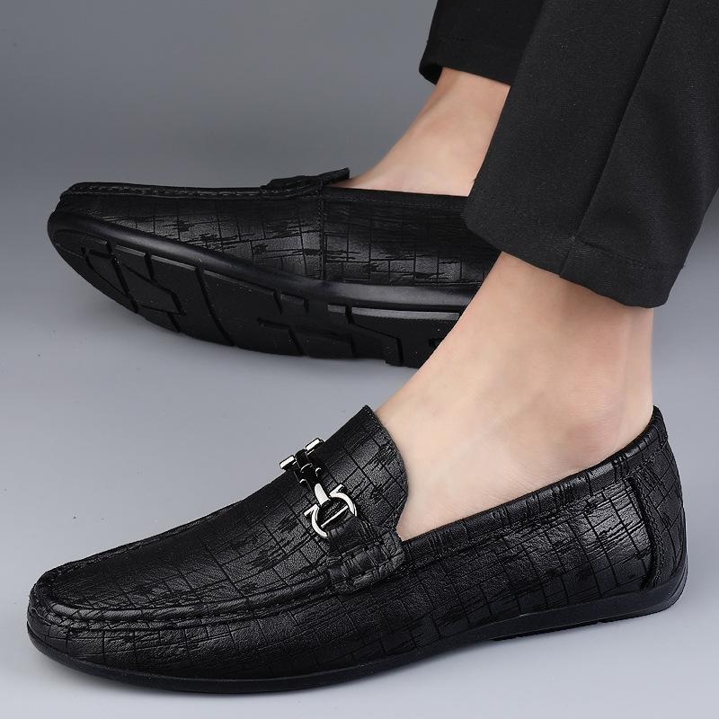 Men's shoes 2025 summer new high-end formal business leather shoes outdoor one-pedal soft-soled comfortable Doudou shoes men