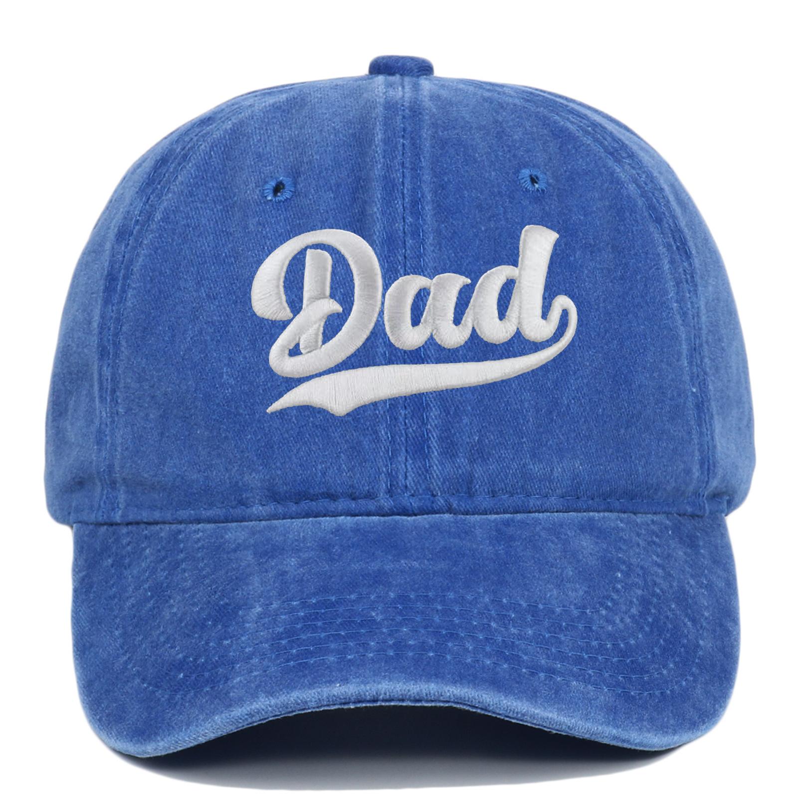 

Letter Dad Mom Embroidered Washed Soft Top Baseball Cap Father Mother S Day Gift Hat Adjustable