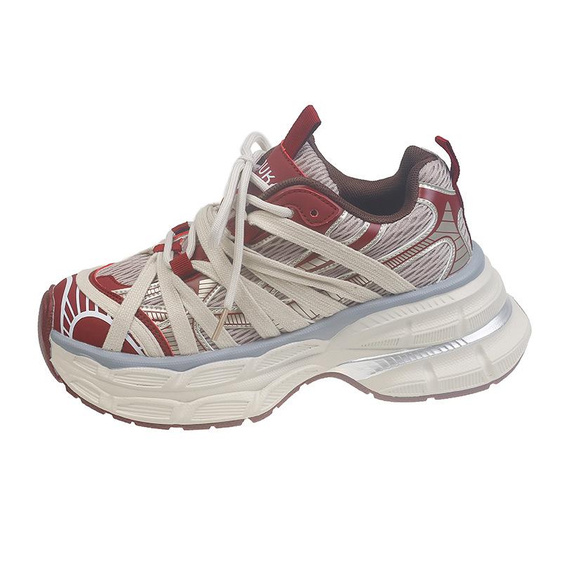 Platform dad shoes women's 2025 new summer breathable versatile increase European station sports and leisure shoes ins tide