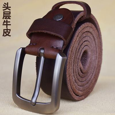 Pure Cowhide Belt, Men's Genuine Leather, Retro Casual Cowhide Belt, Head Layer Cowhide Buckle Belt, Handmade Belt