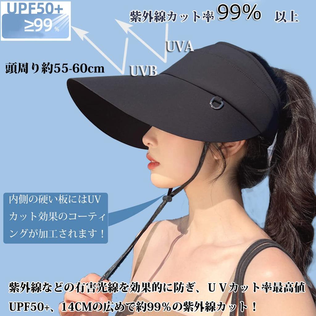 Sun Hat with UV Wide Slimming Chin Plus Suitable for and Sports [IFSUN] Women's Visor/Sun UPF+50 Protection, Brim, Effect, Strap, Sizes,