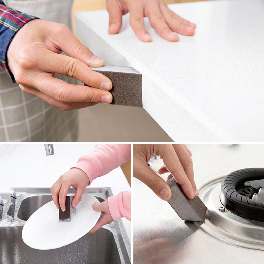 Magic Emery Sponge Rust Dirt Stains Bowl Pot Washing Home Kitchen Cleaning Brush KTY