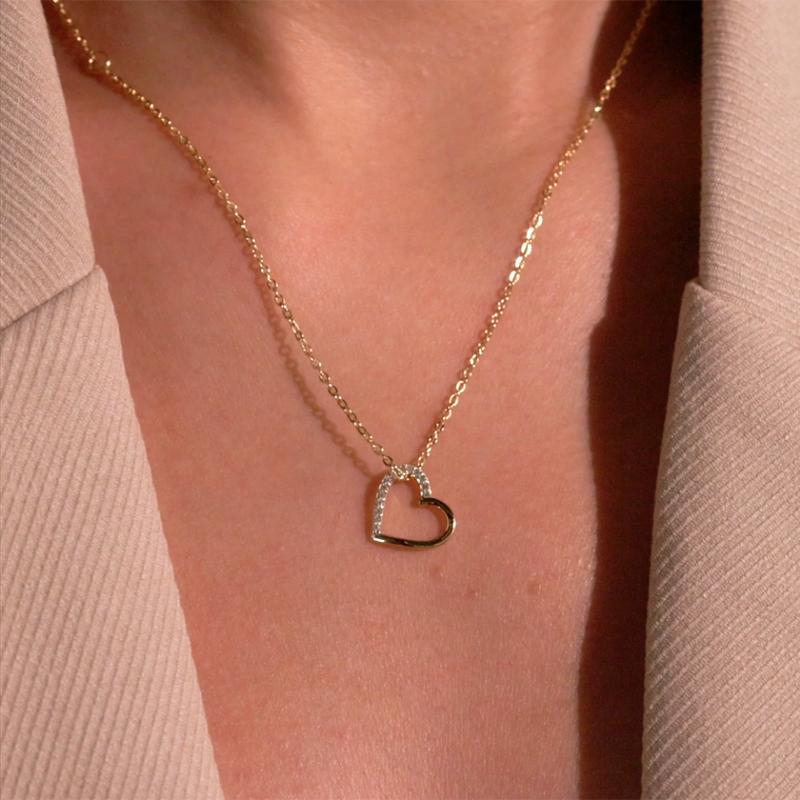 WOSTU 100% Real 925 Sterling Silver The Shape Of Love Heart Necklace Mean Love Forever For Women Making Fashion Jewelry CQN347