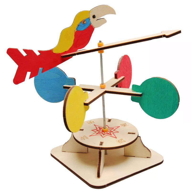 1 Set DIY Science Experiment Kit & Education Model DIY Wind Vane Toy Physics Science Toys For Children Gift