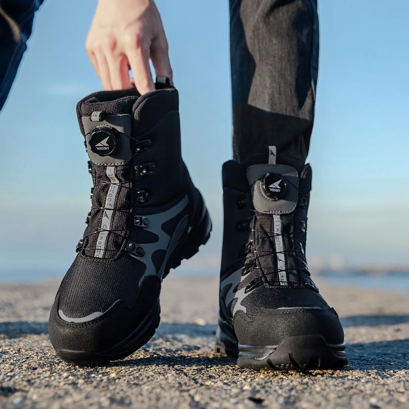 Fashion Mens Snow Boots Winter Plush Warm Cotton Boots Outdoor Waterproof High Top Boot Non-slip Hiking Boots for Men Sneakers Botas2025