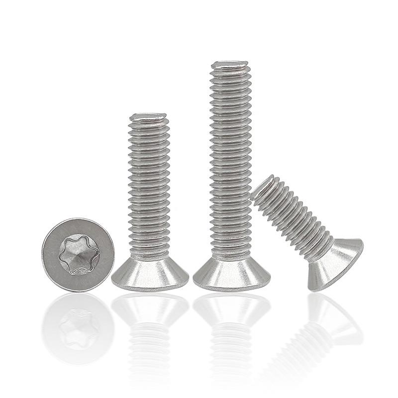 304 Stainless Steel Countersunk Torx Screw, Flat Head, Hex Socket, M1.4-M8