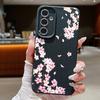 Custodia Floreale Fiori di Pesco Rosa Per Samsung S26 S25 S24 Ultra S23 S22 S21 FE A15 A16 A17 A26 A35 A36 A37 A54 A55 A56 A57 5G Copertura con Texture in Pelle