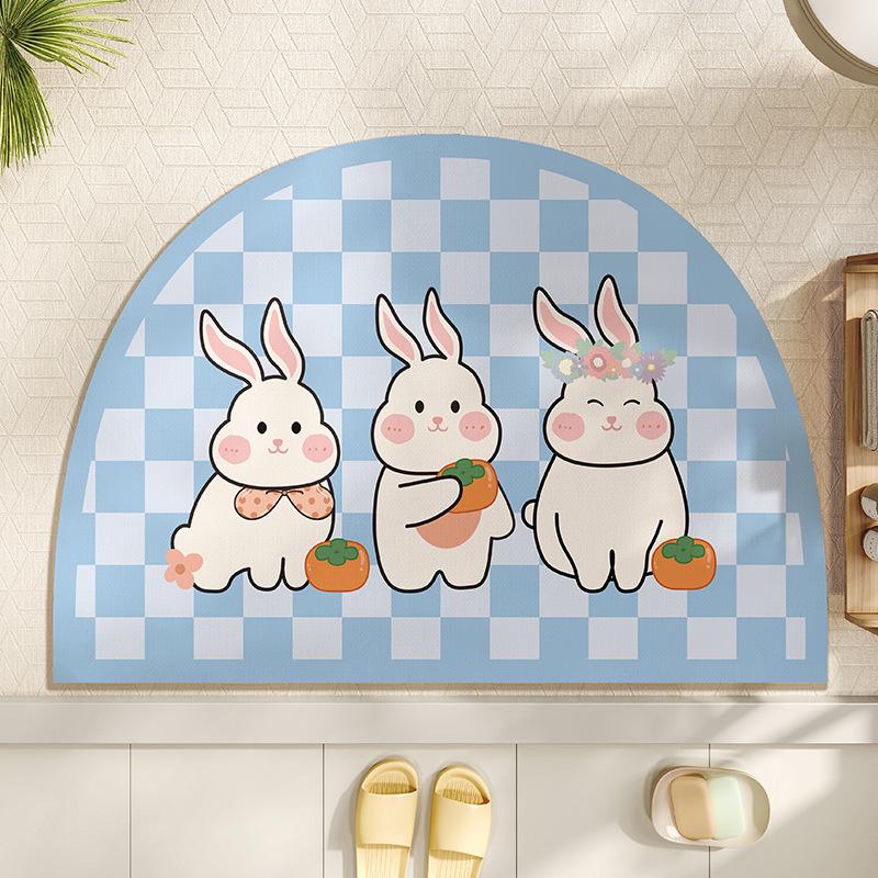

Cute Cartoon Special-shaped Bathroom Floor Mat Diatom Mud Toilet Shower Room Door Anti-slip Door Mat Bathroom Absorbent Mat 40 * 60cm