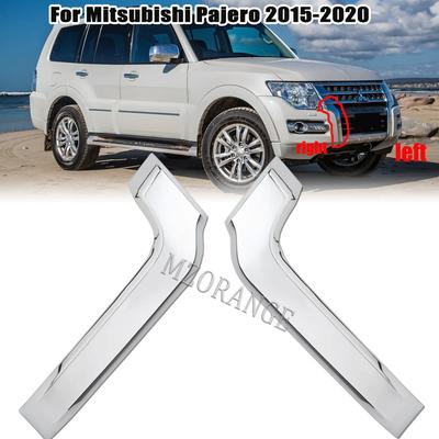 For Mitsubishi Pajero Montero V93 V97 V98 2015 2016 2017 Car Front Bumper Grill Chrome Trim Molding Decorative Cover