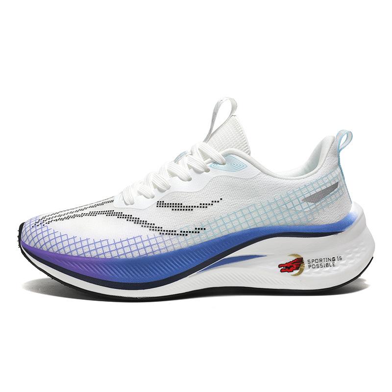 Carbon Board Racing Shoes Training Running Shoes Mesh Sports Shoes Breathable Shock Absorption Rebound