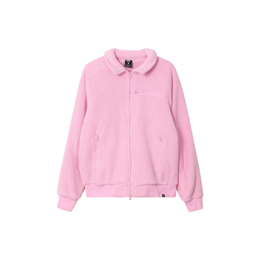 Nike SB Sherpa Casual Zippered Collar Skateboard Jacket Men Outerwear Pink DM0873-629
