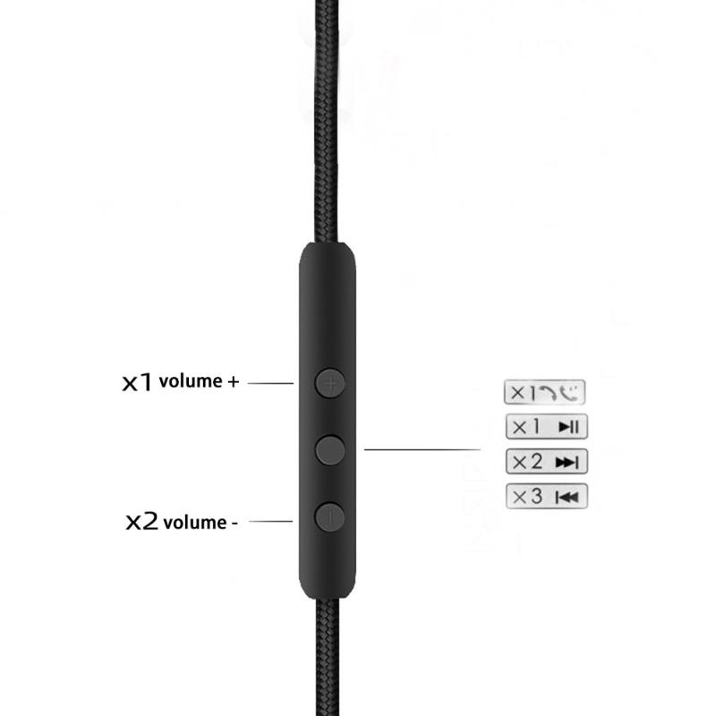 Headphone Extension Cable Mic Volume Control Wire Male-to-male 3.5mm Replacement Audio Cord