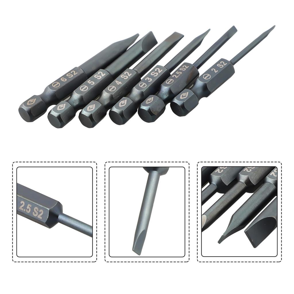 1/4\'\' Hex Screwdriver Bit 1pc 2.0-6.0mm 50mm Blue