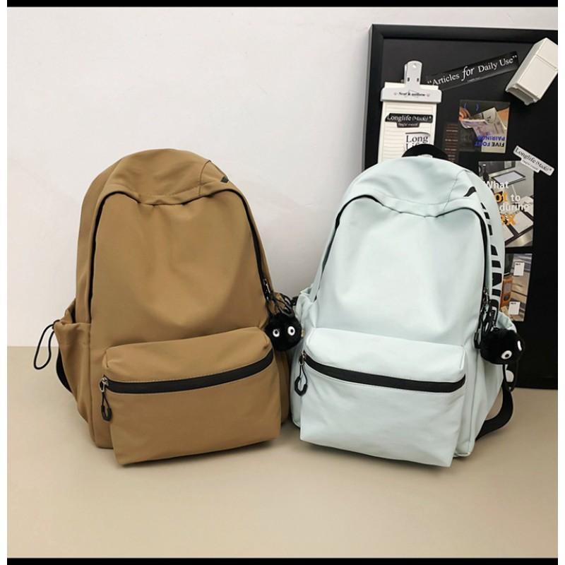 Japanese Ins Fashion Brand Light Solid Color Backpack Korean Girl All-matching Travel Casual Simple Schoolbag