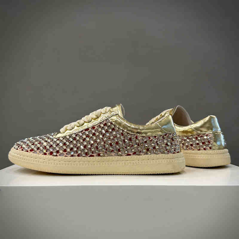 Fashion Luxury New Designer Men's All Match Glitter Charm Rhinestone Causal Shoes Flats Male Walking Sneakers Zapatos Hombre