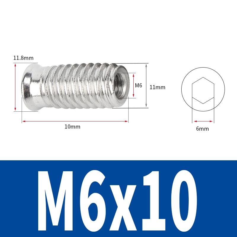 M4 M5 M6 M8 304 Stianless Steel Hex Socket Drive Insert Nuts Threaded For Wood Furniture