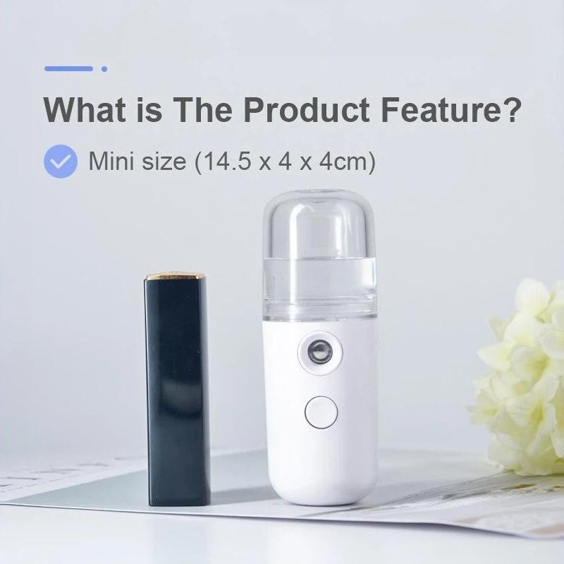 1 Set Nano Mist Facial Sprayer USB Rechargeable Portable Nebulizer for Face Moisturizing Makeup Fixing Use
