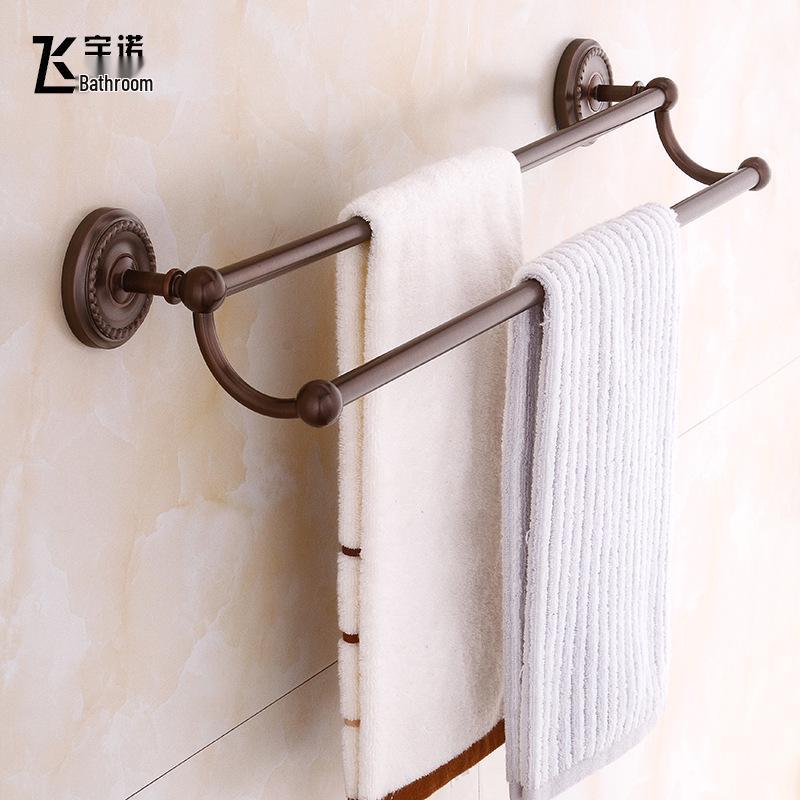 

Набор полотенцедержателей из латуни в европейском стиле, коричневого и черного цветов - Комбинация аксессуаров для ванной комнаты и вешалки для полотенец