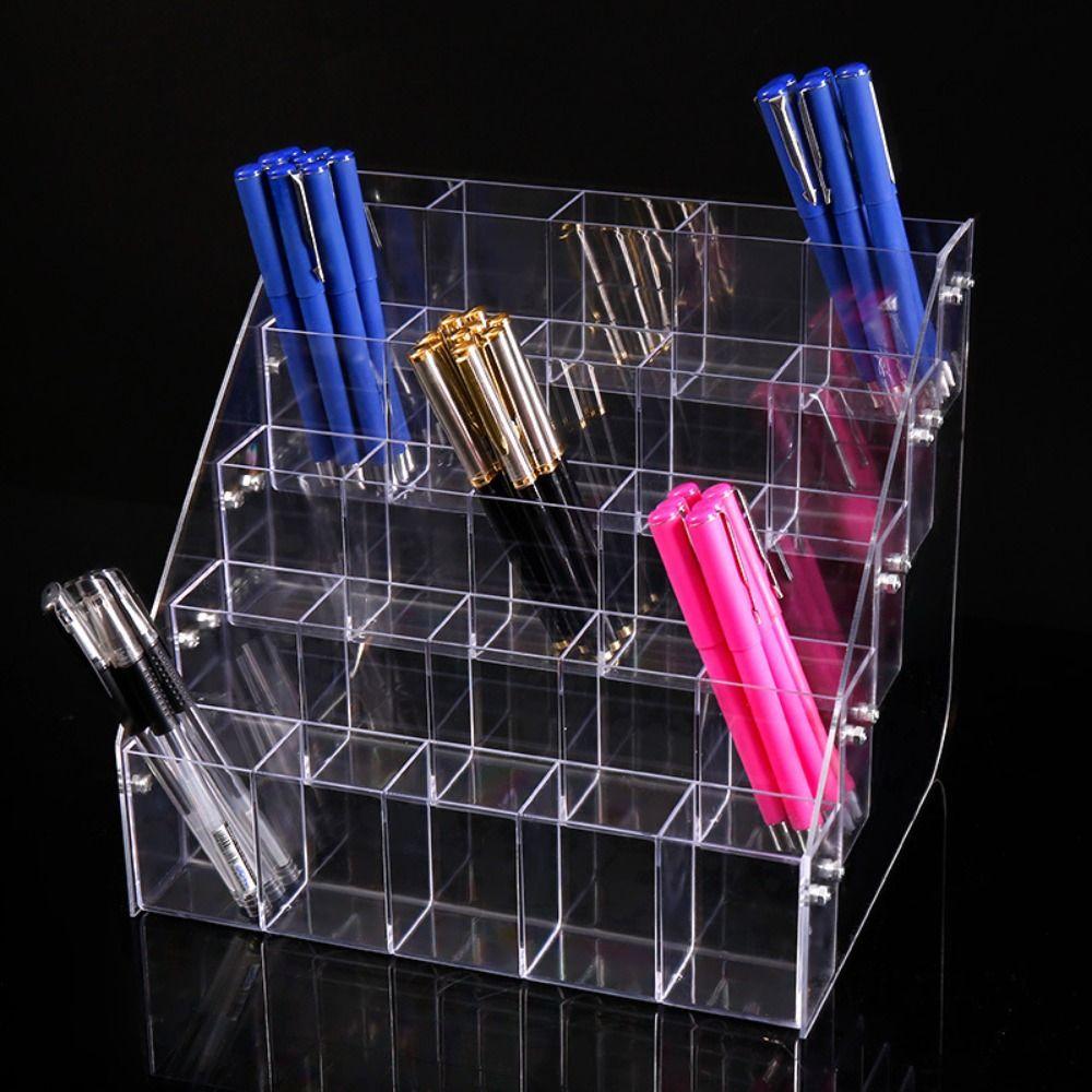 Acrylic Mark Pen Holder 2/3/4/5 Layer Brush Storage Rack Stationery Display Shelf  Office/School