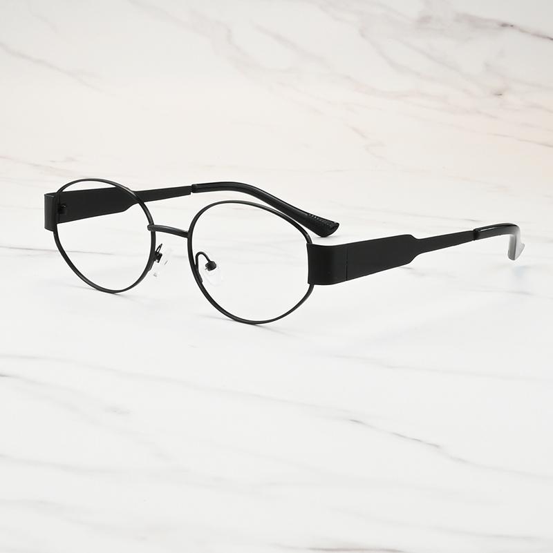 

New Fashion Brand Design Metal Oval Men Myopia Glasses Optical Prescription Nearsight Anti Blue Light Women Short Light Eyewear 0