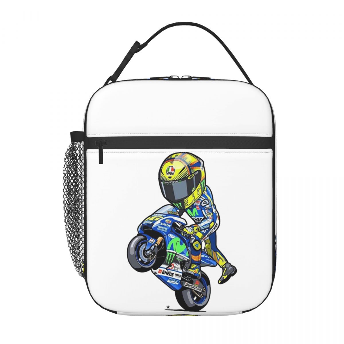 Motorrace Motor Rossi Geïsoleerde Lunchtas voor Vrouwen Kinderen Draagbare Voedseldozen Thermische Lunchbox Tote One Size