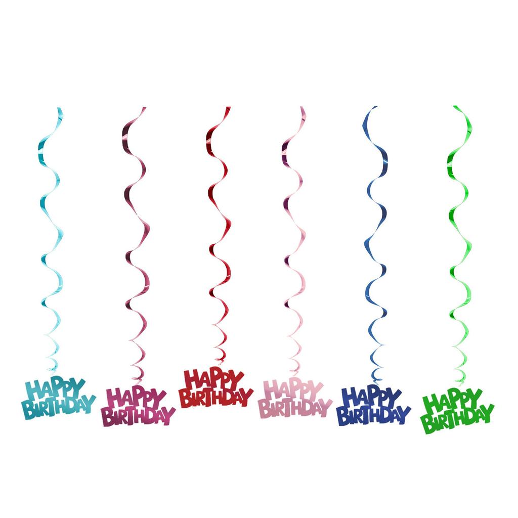 Pack of 6 Durable Reusable Spiral Hanging Decors Beautiful Spirals Hanging Decoration For Birthday And Party Settings