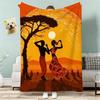Abstract Painting African Living Throw Lightweight g Flannel Blanket Soft Skinfriendly for Summer Cooling