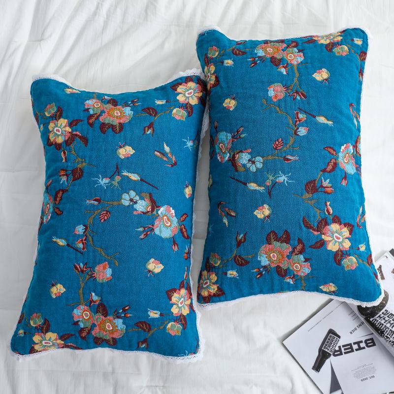 Floral Cotton Pillow Towel Soft Adults Bedding Household Sweat-absorbent Pillows Cover Four Seasons Thick Pillowcase Durable New