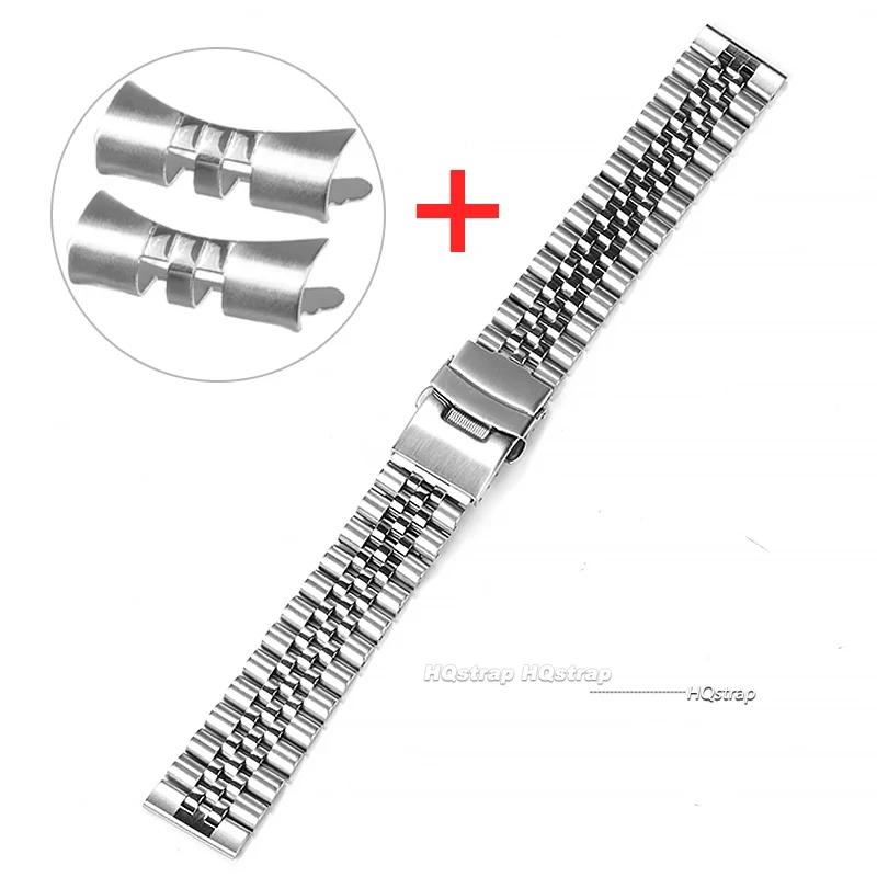 Stalowa Bransoleta do Zegarka Seiko Zakrzywiona Prosta Końcówka Bransoleta do Jubilee 18mm 20mm 22mm Pasek do Wymiany z Szybkim Mocowaniem
