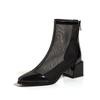 Women's high-heeled net boots spring and summer new thick-heeled large-size splicing cool boots