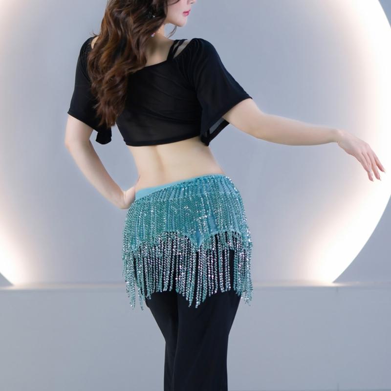Professional Grade Belly Dance Hip Scarf Lightweight Polyester Fabric for Comfortable Extended Dance Practice