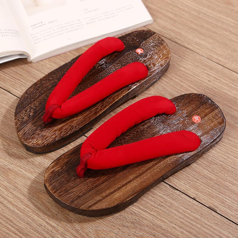 Fashion Japanese Traditional Geta Flat Bottom Unisex Wooden Paulownia Clog Man Woman Ninja Cosplay Shoes Flip Flop Summer Sandals 2025