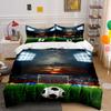 Spotlight Soccer Field With Ball Print Bedding Set 1 Duvet Cover 2 Pillowcases For Adult And Children Luxury Gift Full Size
