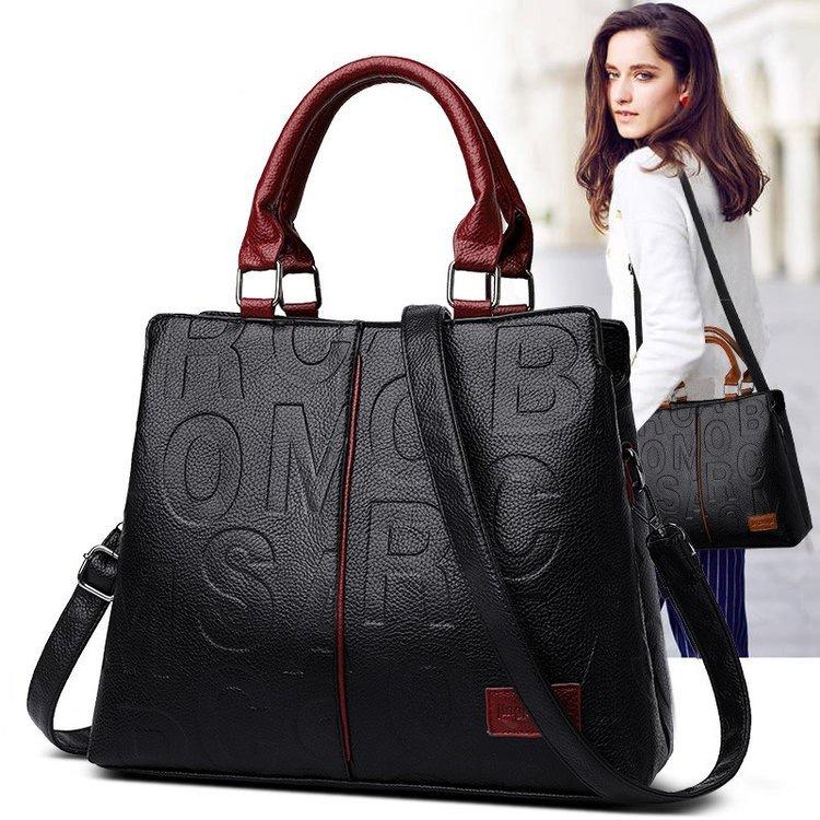 

New handbag going out messenger large capacity Internet celebrity with soft leather embossed shoulder bag portable woman красный