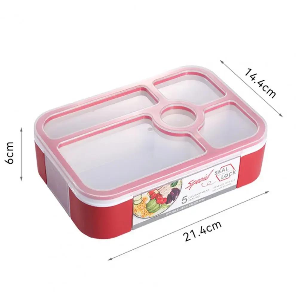 Picnic Salad Lunch Box Microwave Safe Student Sandwich Sealed LunchBox Bento Box Fiambrera Infantil Home Meal Prep Containers 1100ml красный 2600₽