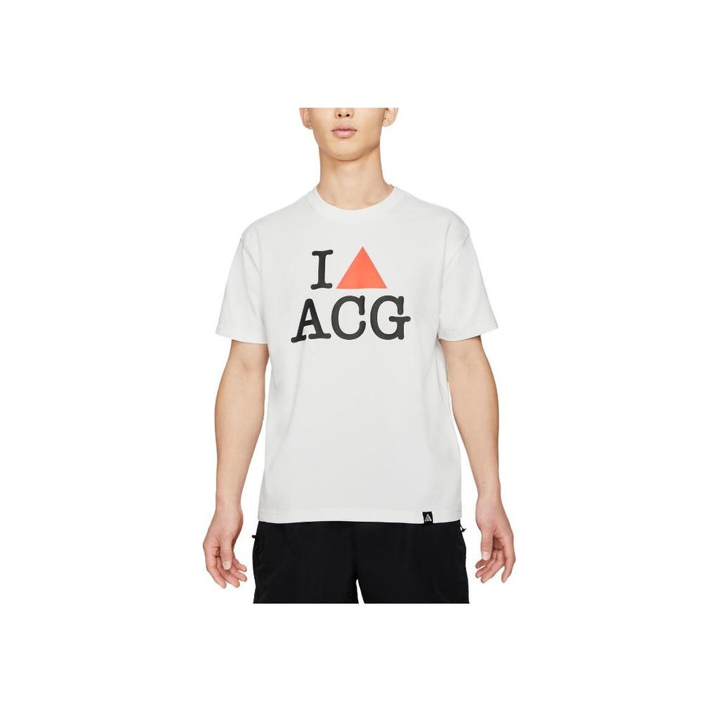 Nike ACG Series Letter Irregular Pattern Printed Round Neck Short Sleeve T-Shirt Men Tops White DC5345-121