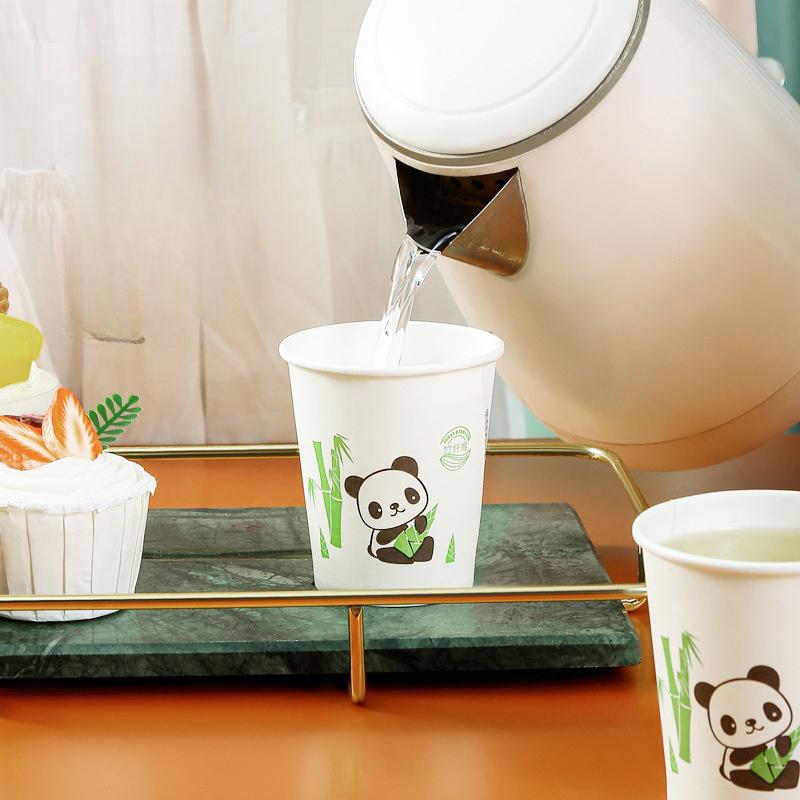 50Pcs Disposable Coffee Cups Thickened Bamboo Fiber Cup Household Water Cup Juice Milk Bubble Tea Cup