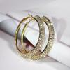 Charm Diamond Fashion Large Ring Earrings With Ear Loops Exaggerated Minimalist Studded Double Row Ladies'