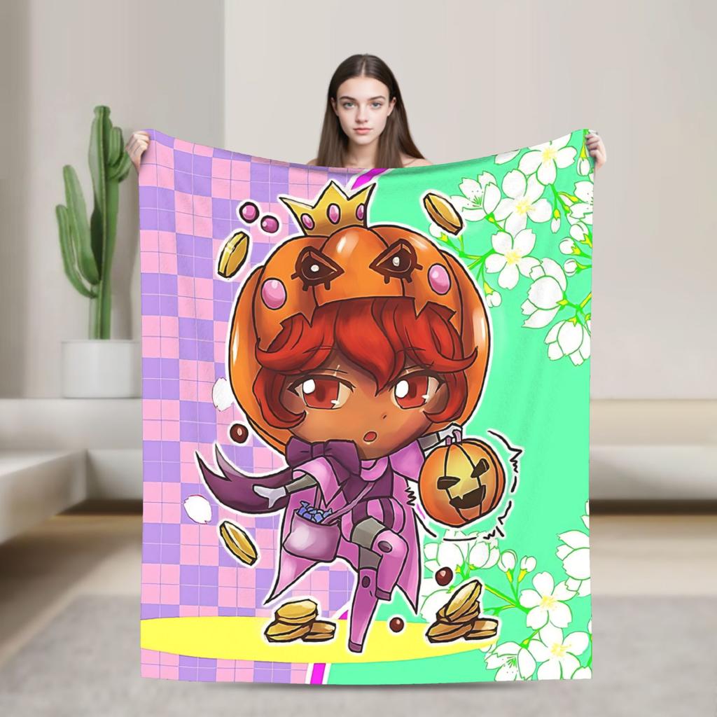 Trickcal Chibi Go Chibi sabo Warm Soft Blanket Kids Adult Plush Bedding Throws Fluffy Bedroom Flannel Bedspread Sofa Bed Cover