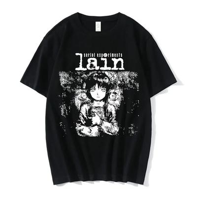 Anime Serial Experiments Lain T-Shirt Herren Damen Grafik T-Shirts Unisex Iwakura Manga Mädchen Sci-Fi Kurzarm T-Shirt Unisex Oberteile
