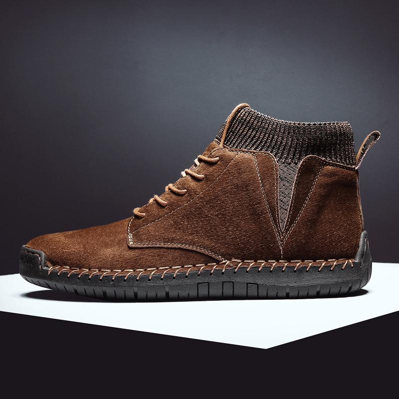 Fashion Men Casual Shoes High Quality Handmade Breathable Outdoor Lace-up Men Shoes Business Formal Leather Walking Shoes Zapatos Hombre
