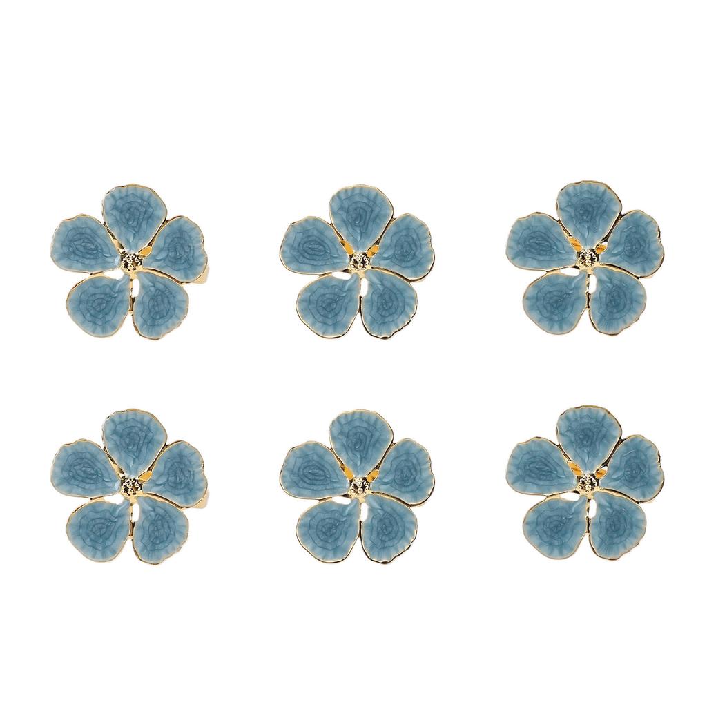 6 Stück Blumen-Serviettenringe Serviettenhalter-Set Florale Servietten-Schnallen Tischdekoration für Hochzeitsbankett Geburtstagsessen