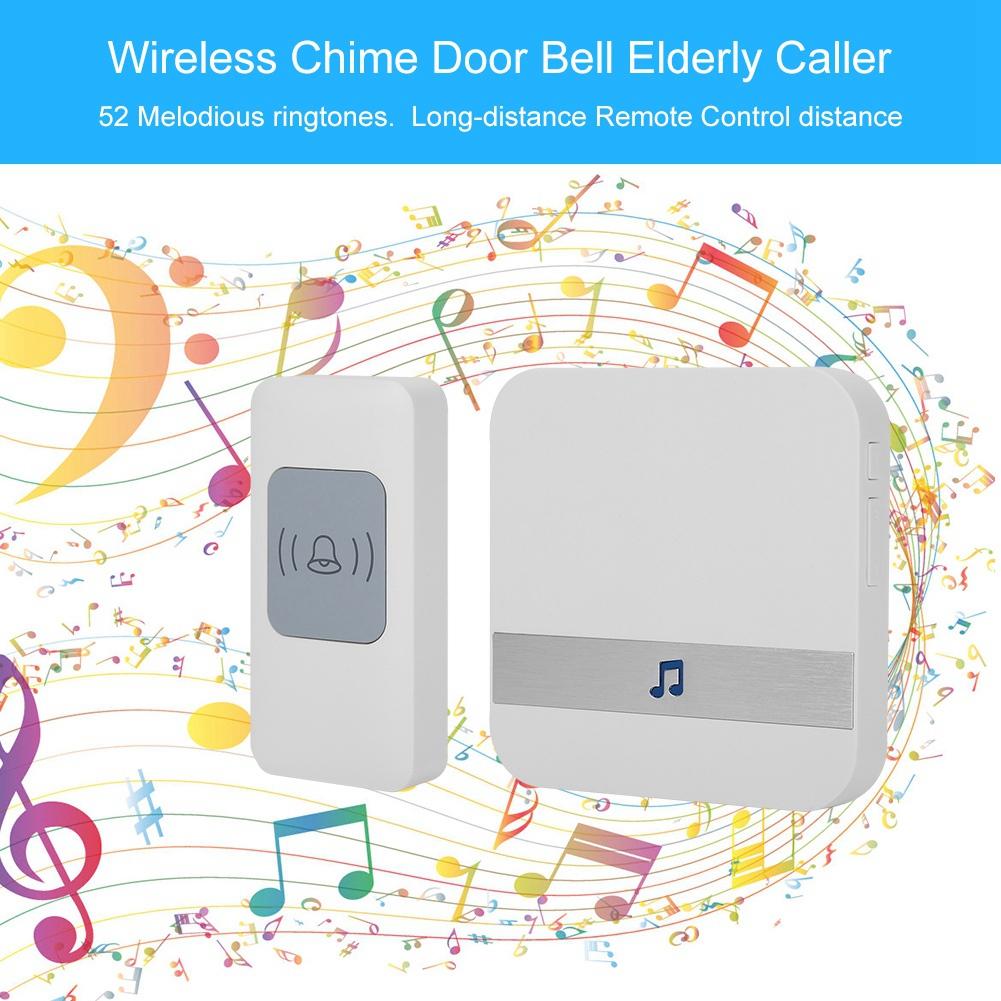 Wireless Chime Door Bell Patient Elderly Deaf Caller Remote Alarm 1*receiver  1*transmitter