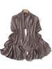 Luxury Wavy Edge Jersey Hijab for Women Solid Color Milk Silk Scarf Headscarf Autumn Shawl Stretchy Chiffon Scarf Ramanda
